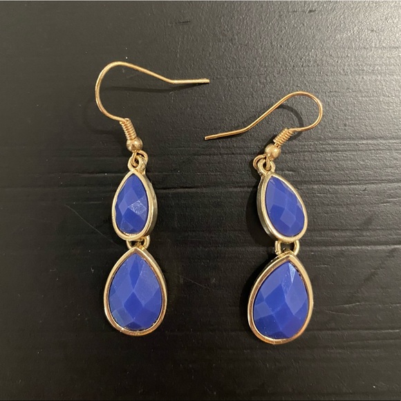 Charming Charlie Jewelry - Charming Charlie blue gem drop earrings
